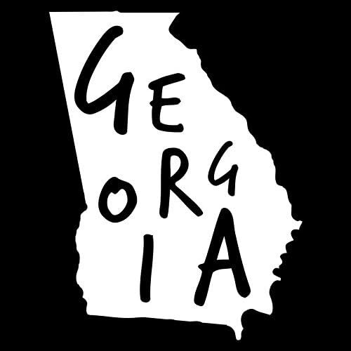 מדבקת מדבקות ויניל מדינת ג'ורג'יה | מכוניות משאיות טנדרים קירות חלונות כוסות מחשבים ניידים | לבן | 5.5